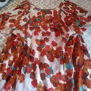 Tommy Bahama cold shoulder thin flower blouse.